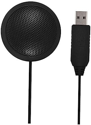 POPETPOP Microphone USB de Table pour Conférences pour Appels Équipe et Travail à Noir Portée Étendue