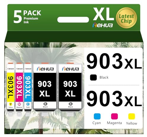 hehua 903XL Multipack Cartouches d'encre compatibles HP 903XL HP 903 XL pour HP Officejet 6950 cartouches pour HP Officejet Pro 6970 pour imprimantes Officejet 6960 tout-en-un