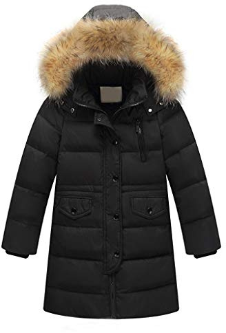 Generisch Jack Will Bambini Ragazze Inverno Art Cappotto Piumino Neonato Pagliaccetto Ragazze, Nero , 7-9 anni