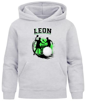 MoonWorks® Kinder Hoodie Fußball mit Namen personalisierte Geschenke Fußballer Jungen Kapuzensweatshirt Mädchen