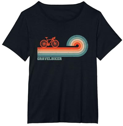 Gravelbiker I Gravel Bike Retro I Gravelbike T-Shirt, Femme Grandes Tailles, Noir, 6X