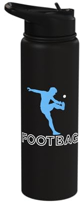 Footbag Players Graphic Footbag Freestyle Sports Battlesack Stainless Steel Insulated Water Bottle