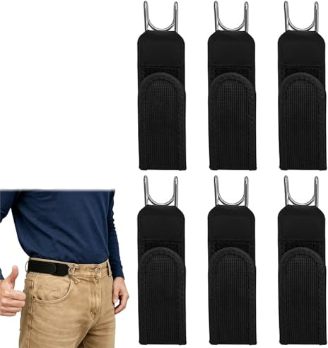 6 Stück Unsichtbarer Elastischer Gürtel Mit Metallhaken Set,Gürtel Ohne Schnalle,Elastischer Schnallenloser Gürtel Herren &Damen,Gürtel Ohne Schnalle Herren,Buckle Less Belt mit Metallhaken für Arbeit