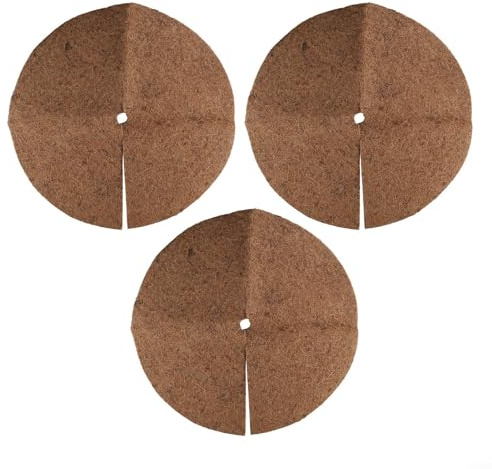 Kivivaka Kokosfaser-Mulchscheiben für den Innen- und Außenbereich, 3 dicke Faser-Mulchscheiben für Wurzelwachstum und Temperaturkontrolle (60 cm)