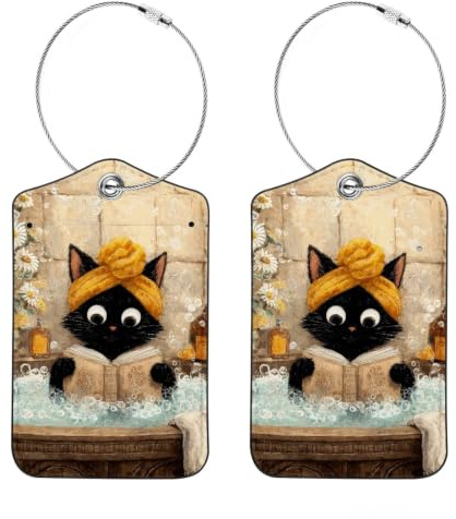 Set di 2 etichette per bagagli, valigie e borsette, accessori da viaggio per bagagli registrati, bagaglio a mano e borse (Color72)