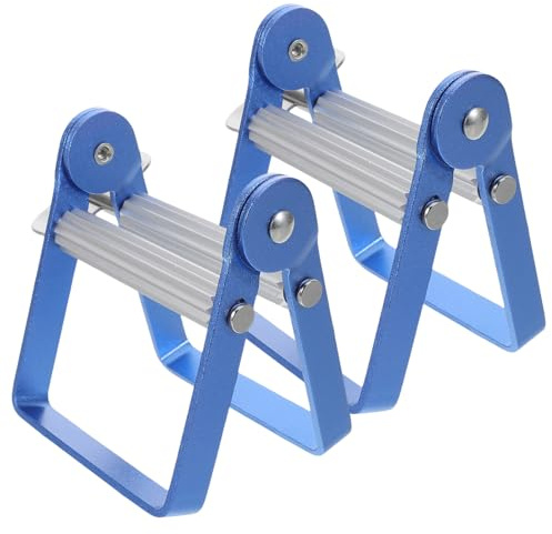 BESTYASH 2 Piezas Apretador de Tubos de Aleación de Aluminio, Exprimidor de Pasta de Dientes y Tubos Cosméticos, Azul, para Viaje y Hogar