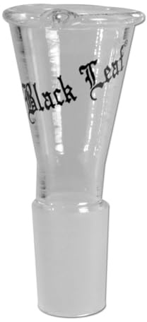 Black Leaf Bong-Zubehör: Wasserpfeifen-Kopf, Glas-Kopf, Steckkopf konisch | NS 19 (18,8mm) | Glas, klar | Trichter-Kopf | von bong-discount