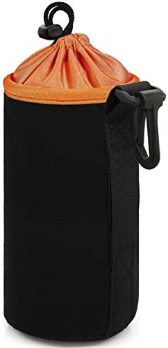 MyGadget Objektivtasche Neopren [L] mit Fleece Fütterung - Objektivbeutel Schutztasche wasserabweisend für Kamera Objektive z.B. Canon, Sony - Schwarz