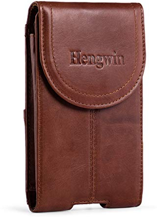 Hengwin Leder Handy Halterung, Gürteltasche Mit Clip, Geldtasche Herren Klein,Handytasche Gürtelschlaufe Zum für iPhone 16 Plus 17 16 15 14 13 Pro Max Samsung Galaxy S25 S24 S23Ultra, Braun