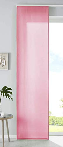 Gardinenbox 1er Set Schiebegardine Flächenvorhang Mikrofaser Vorhang Gardine Raumteiler HxB 245x60 cm Pink Matt Paneelwagen Beschwerungsstange, 85600N