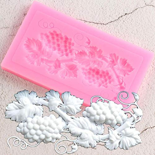 1 moule en silicone en forme de feuilles de vigne pour décoration de gâteaux, glaçons, gâteaux, gelées, shots, savons, glaçons, glaçons, chocolats, desserts