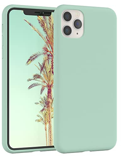 EAZY CASE Premium Silikon Handyhülle kompatibel mit iPhone 11 Pro Max Slimcover mit Kameraschutz und Innenfutter, Silikonhülle, Schutzhülle, Bumper, Handy Case, Hülle, Softcase, Mint Grün