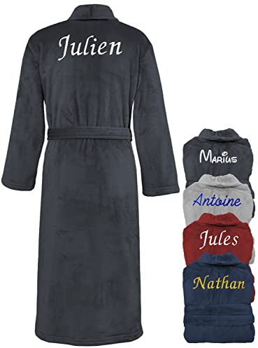 KDO MAGIC Robe de chambre Personnalisée pour Homme Anthracite XL