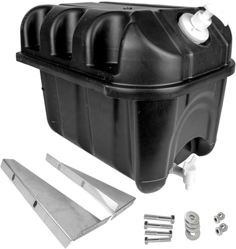 Formplas 30 Liter Schwarz Seifenspender mit Auslaufhahn und Halterung, Wassertank, Inklusive Schrauben, LKW, Anhänger, Wohnwagen, Maße (L x B x H): 430 x 350 x 360 mm