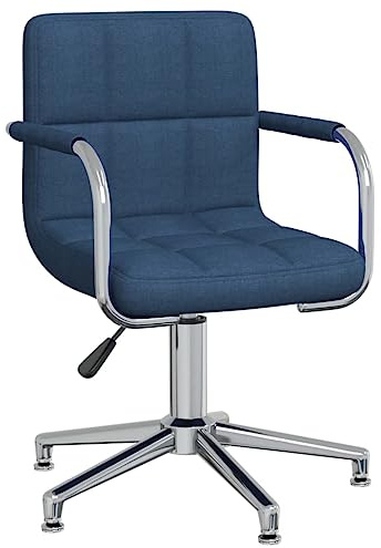 vidaXL Esszimmerstuhl Drehbar Höhenverstellbar Küchenstuhl Polsterstuhl Essstuhl Stuhl Lehnstuhl Drehstuhl Wohnzimmerstuhl Sessel Blau Stoff