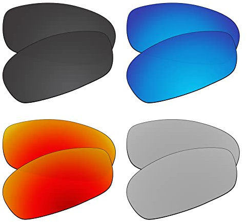EZReplace Verres de rechange pour lunettes de soleil Oakley Square Wire 2.0 (verres polarisés) – Compatible avec monture Oakley Square Wire 2.0 (noir carbone + bleu glacier + rouge feu + argent