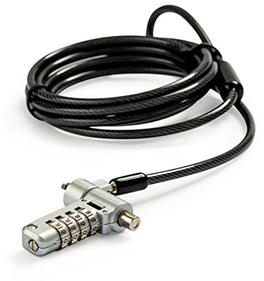 techair Universal 4 Number Combination Security Cable Lock for Standard, Nano & Wedge Laptop Slots - TALUC07