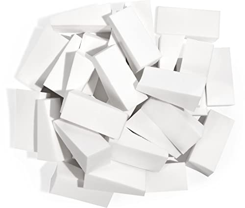 AUAUY 48 PCS Makeup Sponge Wedge Shaped Blender, Mini Applicator Wedges, Non-Latex Cosmetic Wedges Beauty Blender Makeup Sponges, for Foundation Liquid Cream, Nail Art Blending, Face Painting-White