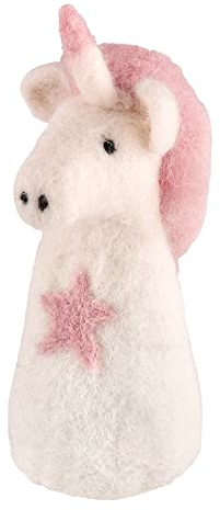 cilio Eierwärmer LANA Einhorn, Handgefertigt in Nepal, aus fair gehandelter, wärmender Schafwolle, Hitze- und Waschbeständig, Perfekt für ein fröhliches Frühstück, Weiß