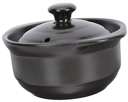 COLLBATH 1pezzi Casseruola in Ceramica Resistente Alte Temperature con Coperchio per Zuppa e Pollo Brasato Pentola Salute Multifunzione per Cucina Gas e Forno Adatta per Uso Singolo