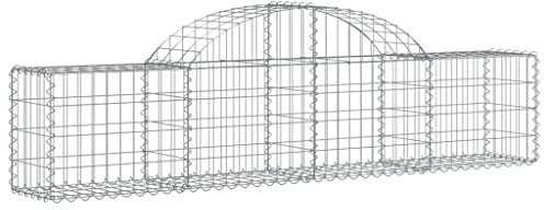 vidaXL Paniers à gabions arqués 25 pcs 200x30x40/60 cm Fer galvanisé, gabion, cage de gabion, panier de mur de gabion, mur de gabion