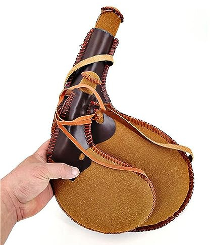 2pcs Ancient Hunting Hip Flask Hand-genähte Ledertasche Große Kapazität Alkohol Kolben Outdoor Kettle Ethnic Crafts, 450ml & 1500ml