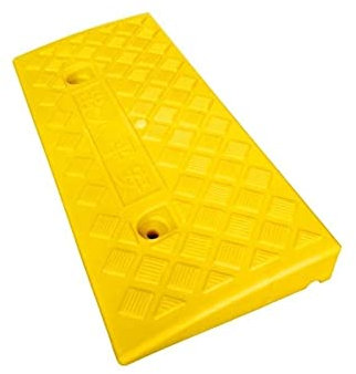 ANSNOW Rollstuhlrampen, 5 Cm, Kunststofframpen, Matte, Leicht, Rutschfest, Fahrzeugrampen, Fahrrad, Motorrad, Bordsteinrampen, Größe: 50 X 22 X 5 cm/Gelb/50 * 22 * 5Cm