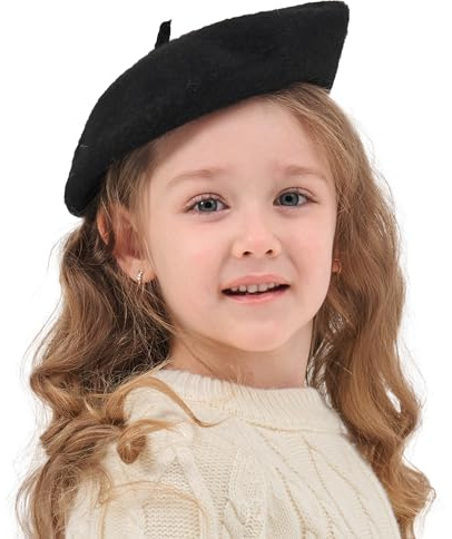 ZLYC Mädchen Klassische Wolle Französische Künstler Baskenmütze Barett | Winter Kinder Barrett