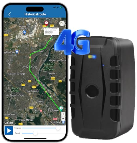 Winnes 4G GPS Tracker 240 Tage Lange Standby-Zeit GPS Tracker Auto mit kostenlose Apps Stark Magnetisch und IP67 Wasserdicht Autofinder Weltweite Echtzeit Ortung Motorräder, Autos, Lastwagen