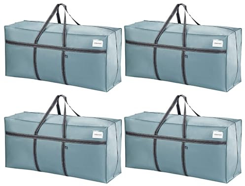 VENO 253L Set da 4 Borse Trasloco extra large, Scatole per Traslochi con manici rinforzati, Scatoloni per Trasloco Resistente per Alberi di Natale e Articoli per La casa (Azzurro, Set da 4)