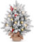 SHAVINGFUN Mini Árbol de Navidad de 50 cm, árbol de Navidad Artificial de sobremesa, árbol de Navidad Artificial con Luces LED, PVC, Ramas de pino Verde Natural y Abeto, decoración de Mesa navideña