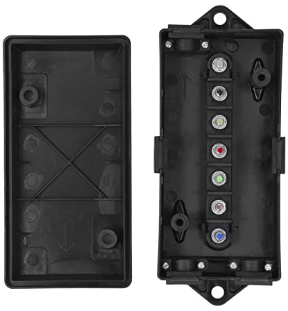 Trailer Junction Box, 7 Way ABS Terminal Connector Wire Cord Junction Box Distribution Block Electrical Connection Box for Trailers, Boats, Dining Cars