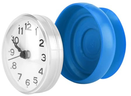 HAOHIZE Reloj de Ducha Impermeable, Pequeño Reloj Digital Ventosa Reloj de Pared Reloj de Pared con Pilas Espejo de Ventana Reloj de baño Inodoro Cocina Baño Reloj Accesorios (Azul)