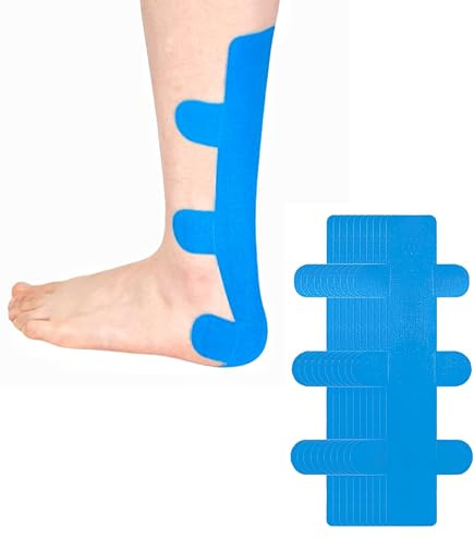 Sonnorel Kinesiotapes für Fersensehne Precut,10 Stück Kinesiotapes Vorgeschnitten, Achillessehne Hautfreundlich mit Perfektem Trage Komfort,Wasserfestes Elastisches Physio Tape
