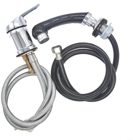 CNANRNANC Handbrause Mischbatterie Waschbecken Handbrause mit Schlauch Friseur Wasserhahn für Waschstuhl Haare Waschen Rohr 120 cm