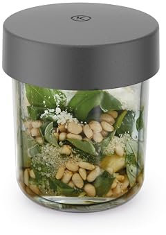 Kenwood Mini tritatutto e macinino KAG30.000GY, accessori in vetro, Go Collection, tritatutto e macinino per robot da cucina Kenwood Go, 2 vasi di vetro, lame in acciaio inox rimovibili, lavabili in