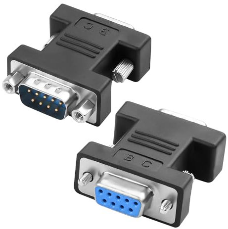MEIRIYFA 9Pin RS232 DB9 Adattatore di genere Changer D-SUB DB9 9 pin maschio a femmina seriale convertitore – confezione da 2