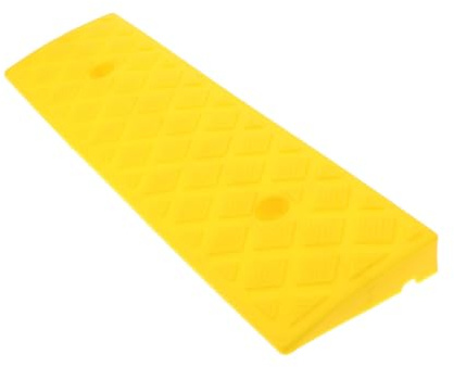 JECOMPRIS Tragbare Gelbe Gummi Rampe mit Rutschfester Oberfläche Praktische Schwellenrampe für Rollstuhl und Türrampe für Hauseingang und Balkontür