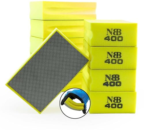 NBB Almohadilla diamantada para lijar y pulir Bloques Diamante de Lijado Pulido Almohadillas a Mano de Diamante con Respaldo de Espuma para moliendar Granito mármol Piedra Vidrio cerámica (10, 400#)