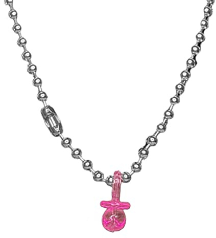 [FIZUNK] Collier avec pendentif drôle pour téton en forme de tétine pour bébé Chaîne ras du cou Mode Bijoux Cadeau Grosse Chaîne de perles pour femme