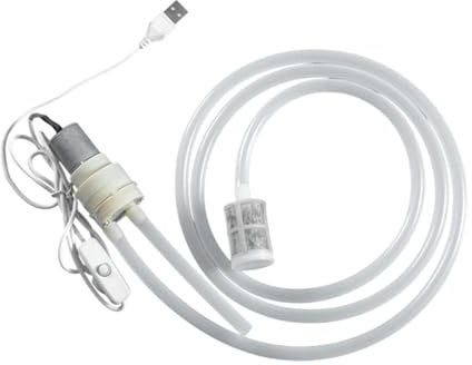 perfk Pompa di auto -innesco di sifone elettrico, pompa di trasferimento di vino, compatta, facile da usare, portatile, per bevande da vino domestica, 1m Tubo