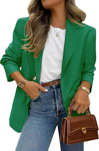 Suncadmious Blazer da lavoro a maniche lunghe con risvolto da Donna primaverile da ufficio da lavoro con tasche bottoni tasca risvolto slim da lavoro