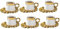 12 Piece Porcelain Cup & Saucer Set, Turkish Coffee Cup Set for 6 People, Ceramic Espresso Cup with Gold-Plated Rim, Stackable Porcelain Mugs Service for Tea, Latte, 100ml/3.3oz, Elegant Gift Box