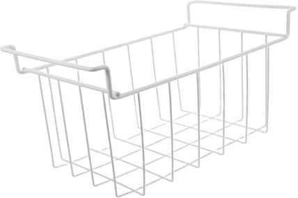 OUNONA Cestello per Congelatore in Ferro Bianco, Organizer | Refrigerator Storage Bins, Quick Access, Spazio Ottimizzato, Facile da Pulire, Design Sospeso