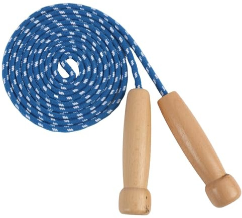 Vxiwscy Corde À Sauter Enfant 260 Cm, Bleu, Bois, Coton De Haute Qualité, Réglable, Loisirs Et Apprentissage