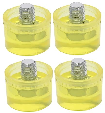Lurrose 4 Pcs Rubber Mallet Head Replacement Set 25mm Shockproof Striking Tips for Hand Tools and Home Repair