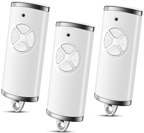 3 Stück mit Hörmann Handsender HSE2 868-BS Ersatz Fernbedienung, 868,3 MHz Garagentoröffner kompatibel mit HSE4-868-BS, HSE2-868-BS, HS4-868-BS, HS1-868-BS, 4 Kanäle, Weiß