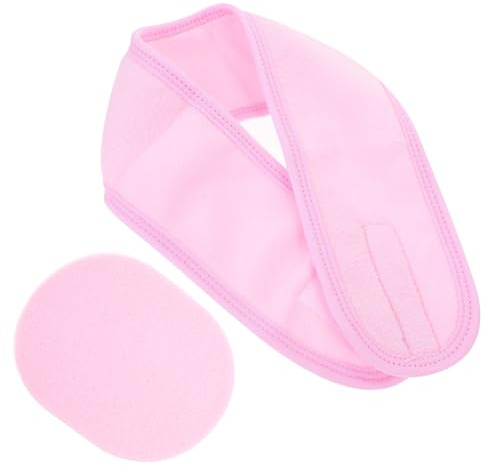 HONITANO Bandeau de Bain Doux pour Femme avec Éponge Visage Réutilisable Bandeau Spa Antidérapant pour Soins Peau et Lavage Du Visage Pratique pour Routine Beauté Quotidienne