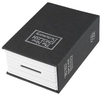 MoSundi Cassaforte segreta a forma di libro con serratura a combinazione per riporre gioielli e chiavi, discreto, per casa e ufficio, 115 x 8 x 46 cm (nero)