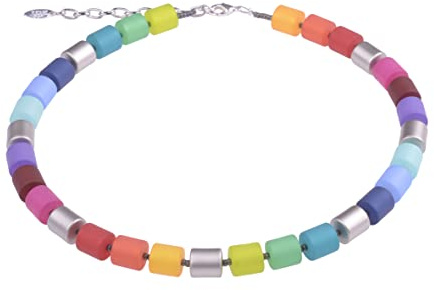 Adi-Modeschmuck Damenkette Bärbel | Polaris-Zylinder, Lackierte Acrylzylinder, Handgefertigt in Berlin